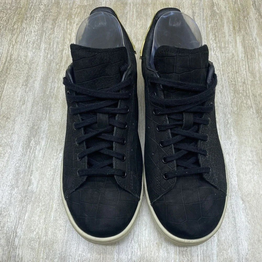 Adidas Stan Smith LIMITED Metal Plate Black Leather Croc s82482 Sneakers Shoes 7